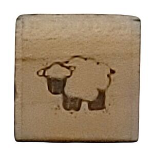 VTG 80s DOTS Sheep Lamb Rubber Stamp A155 1989 .75" Wood Mounted Crafts Farm